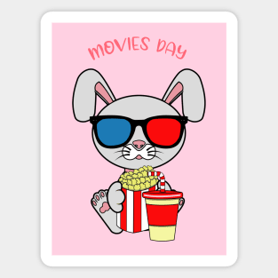 movies and rabbits lover Magnet